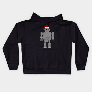 christmas santa claus robot Kids Hoodie